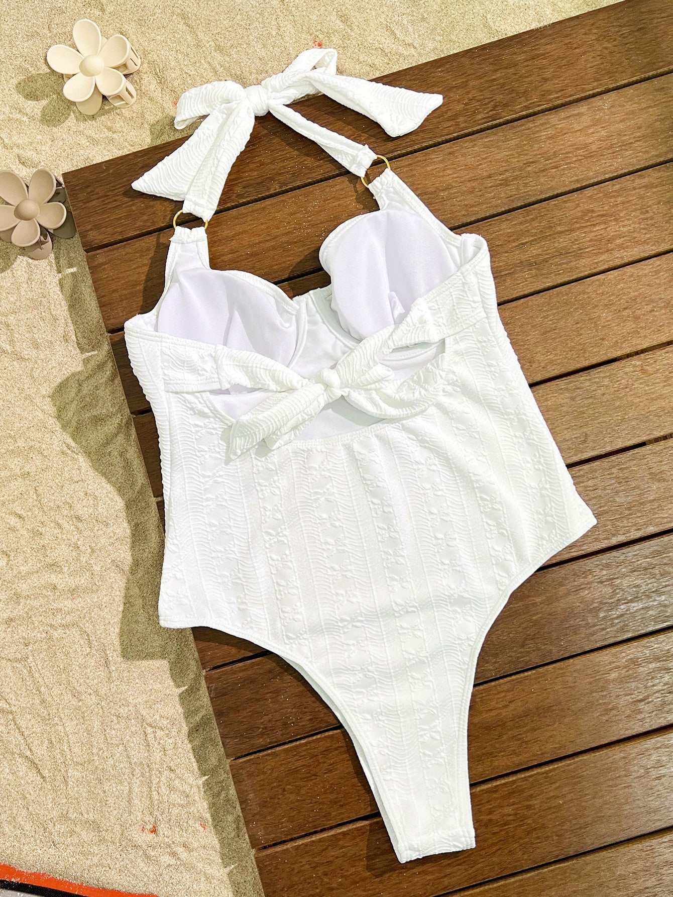 LADIES ONE PIECE SWIMSUIT WHITE (SIZE S - L)