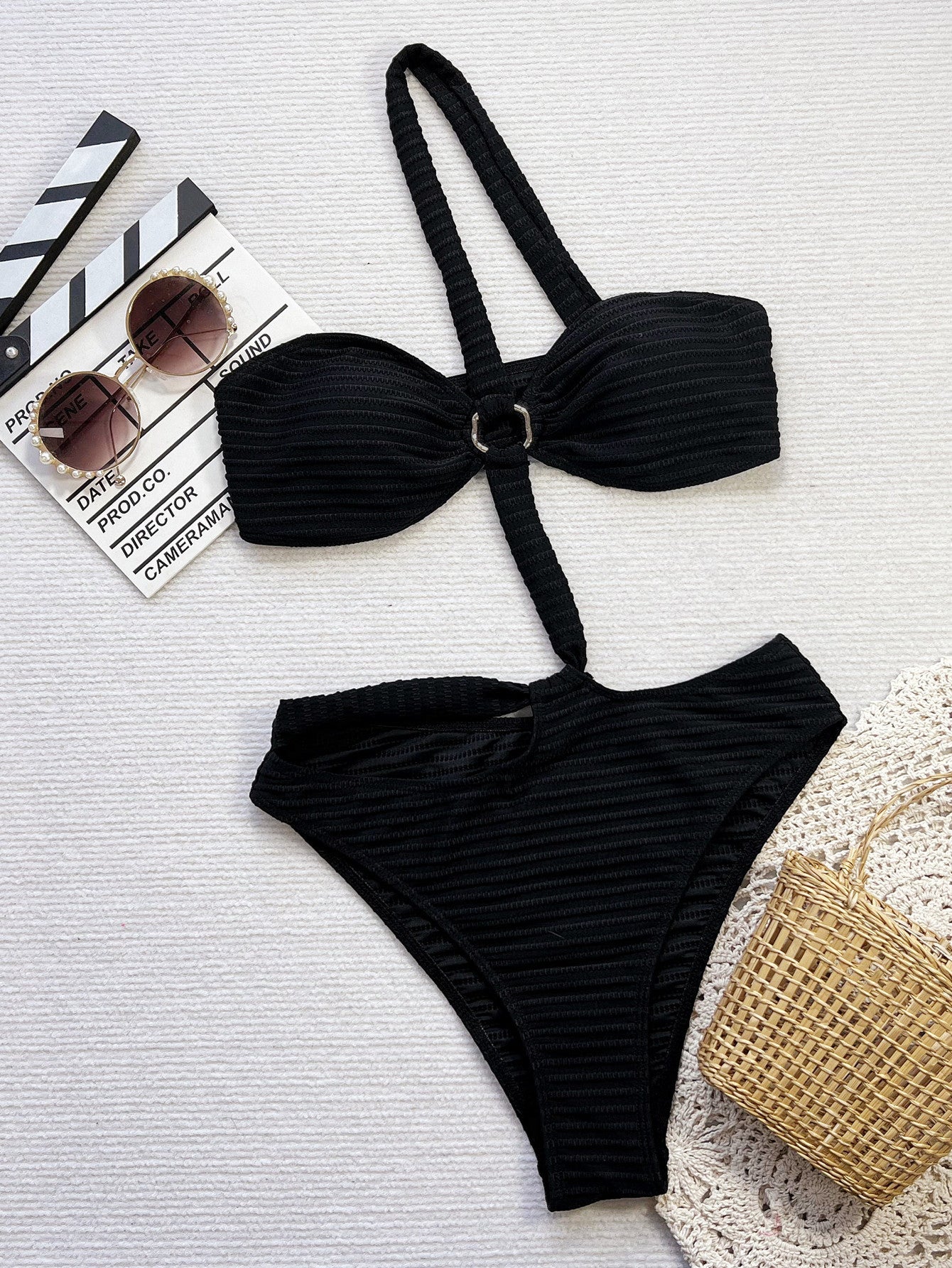 LADIES ONE PIECE SWIMSUIT BLACK (SIZE S - L)
