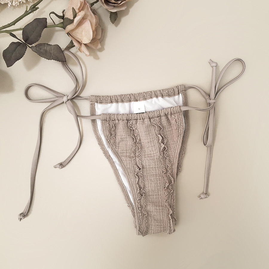 LADIES TWO PIECE BIKINI SWIMWEAR KHAKI-BEIGE (SIZE S - XL)