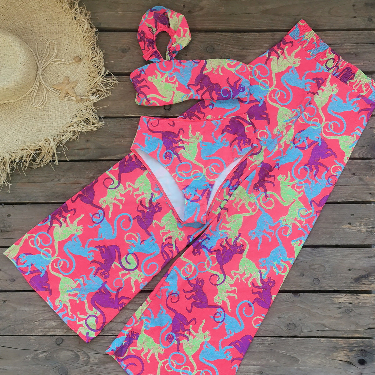 LADIES THREE PIECE BIKINI BEACHWEAR SET (SIZE S - L)