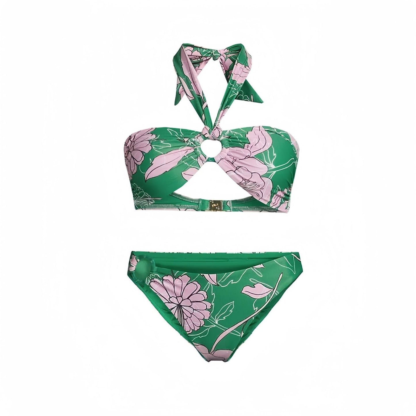 LADIES THREE PIECE BEACHWEAR SET GREEN (SIZE S - XL)