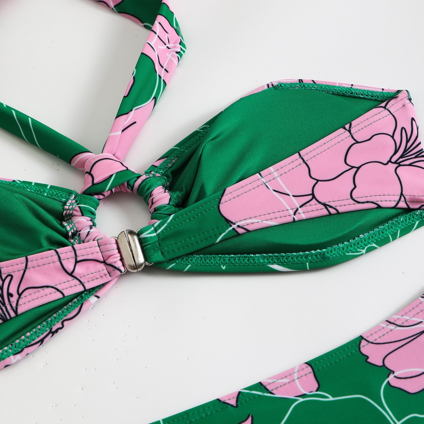 LADIES THREE PIECE BEACHWEAR SET GREEN (SIZE S - XL)