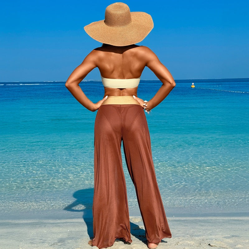 LADIES THREE PIECE BIKINI BEACHWEAR SET 6 DIFFERENT COLOURS (SIZE S - XL)