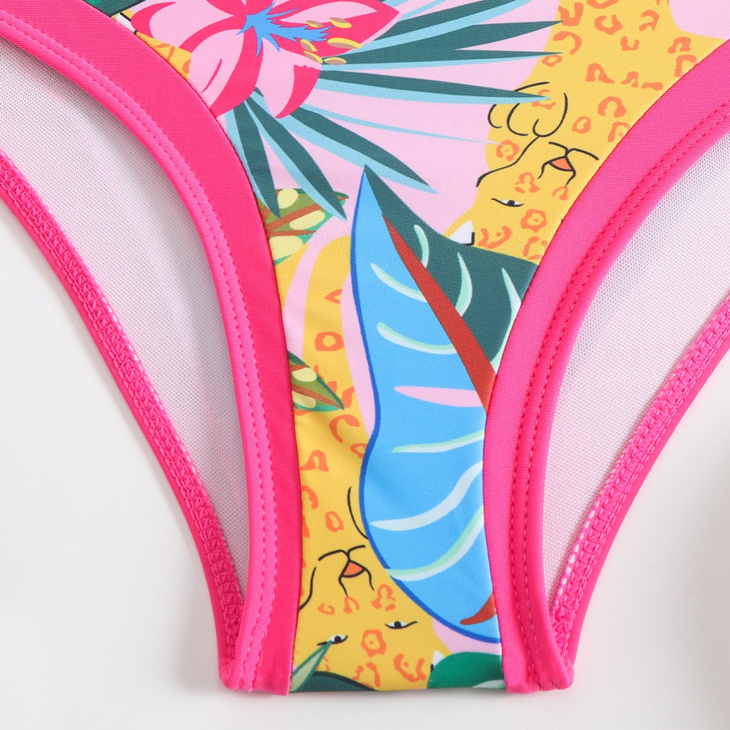 LADIES THREE PIECE BIKINI BEACHWEAR SET GREEN / PINK (SIZE S - L)