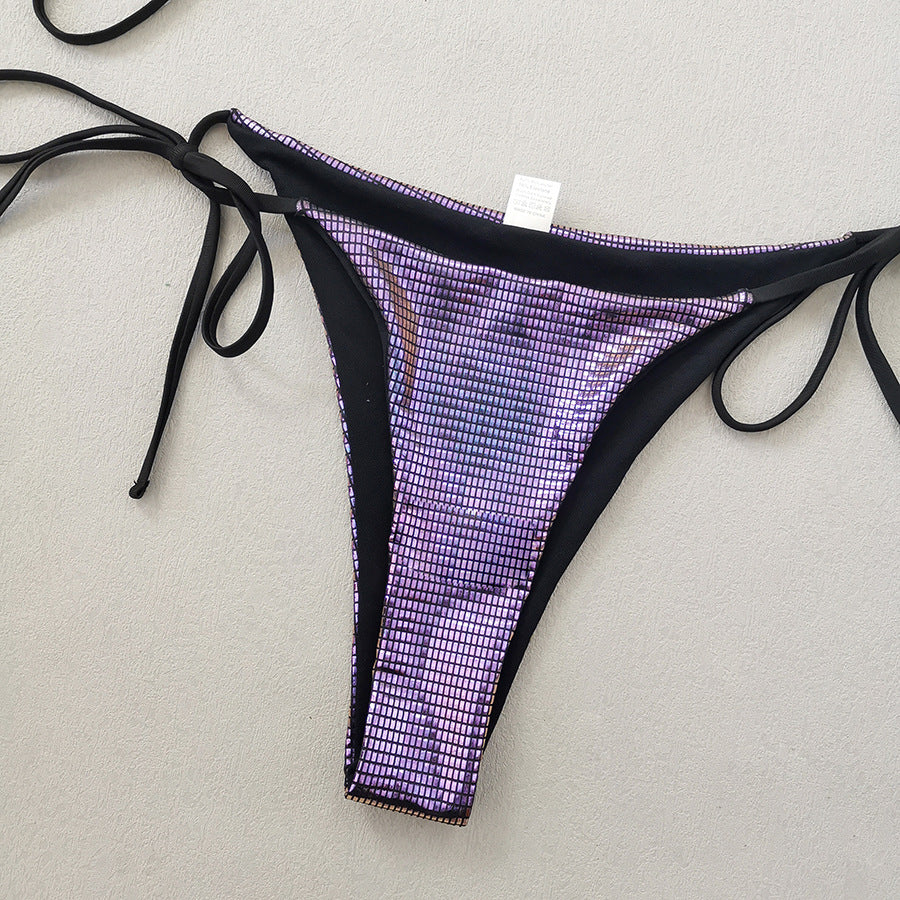LADIES THREE PIECE BIKINI BEACHWEAR SET PURPLE (SIZE S - L)