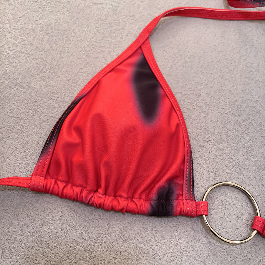 LADIES THREE PIECE BIKINI BEACHWEAR SET RED (SIZE S - XL)
