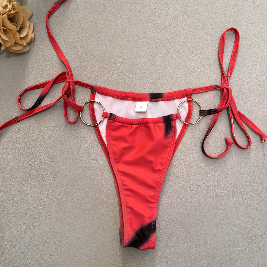 LADIES THREE PIECE BIKINI BEACHWEAR SET RED (SIZE S - XL)
