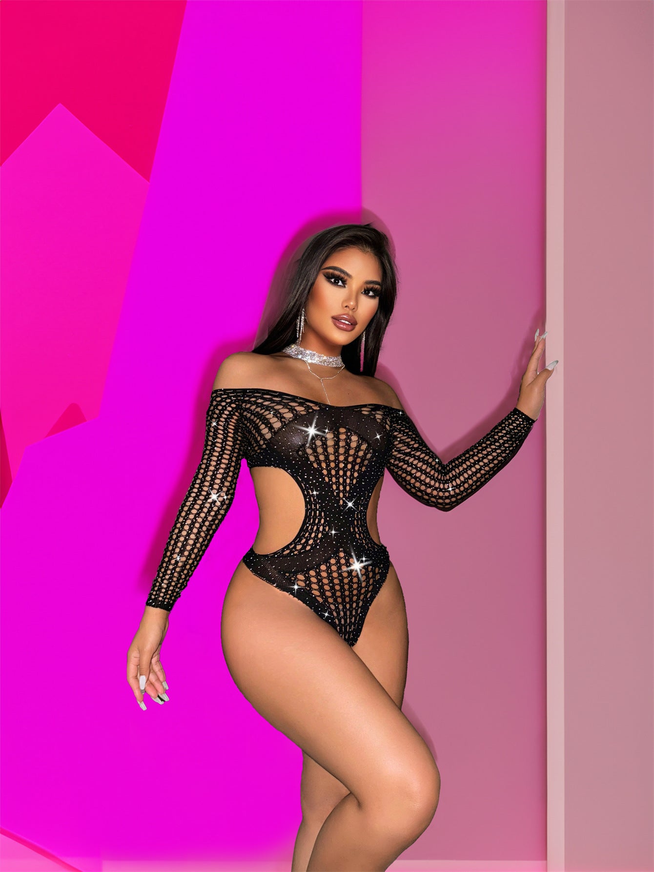 LADIES SEXY TEDDY LINGERIE BLACK (FREE SIZE)