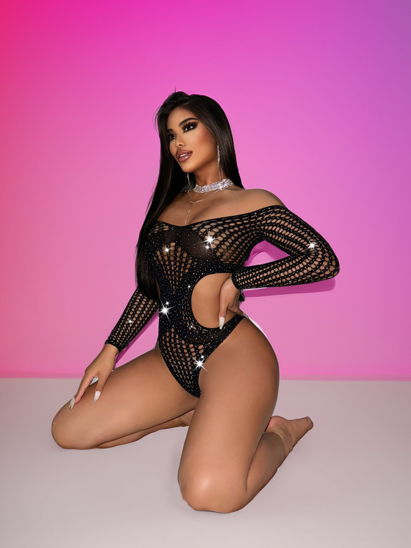 LADIES SEXY TEDDY LINGERIE BLACK (FREE SIZE)