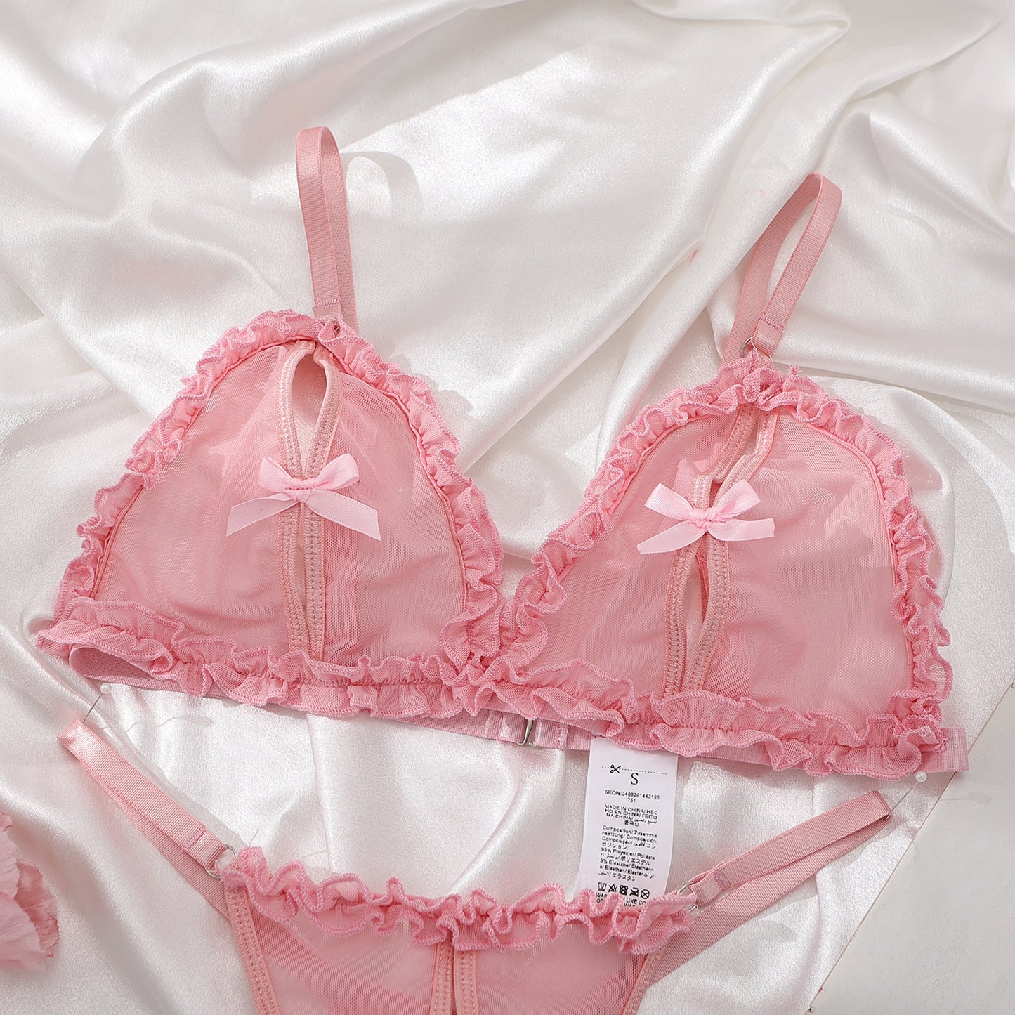 LADIES BRA SET PINK (SIZE S - L)