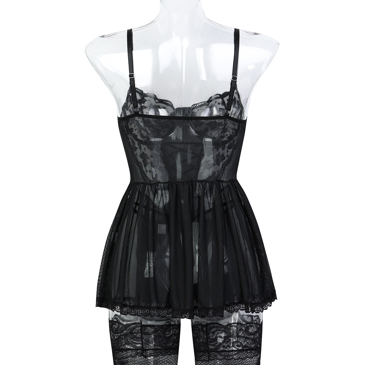 LADIES THREE PIECE LINGERIE SET WHITE (SIZE S - L)