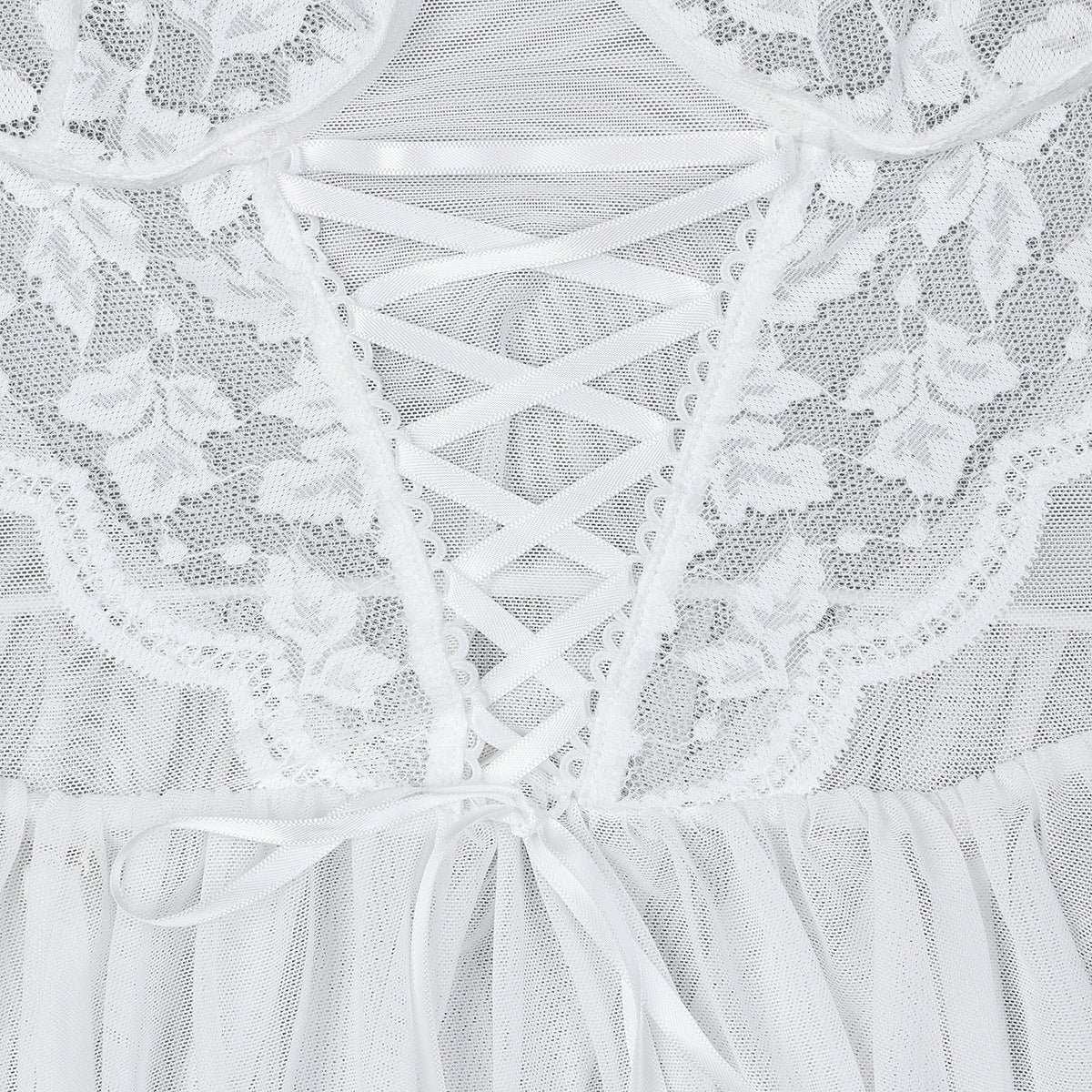 LADIES THREE PIECE LINGERIE SET WHITE (SIZE S - L)