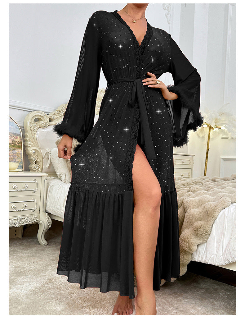 LADIES INTIMATE NIGHTWEAR SLEEPWEAR NIGHTGOWN RED / BLACK (SIZE S - 2XL)