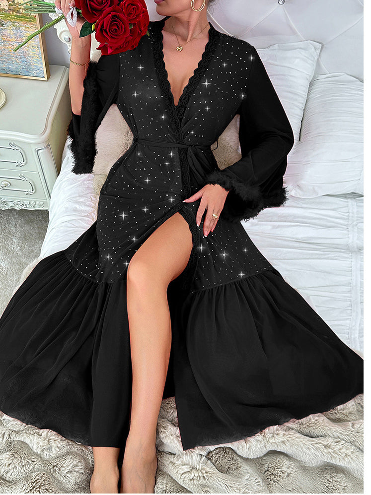LADIES INTIMATE NIGHTWEAR SLEEPWEAR NIGHTGOWN RED / BLACK (SIZE S - 2XL)