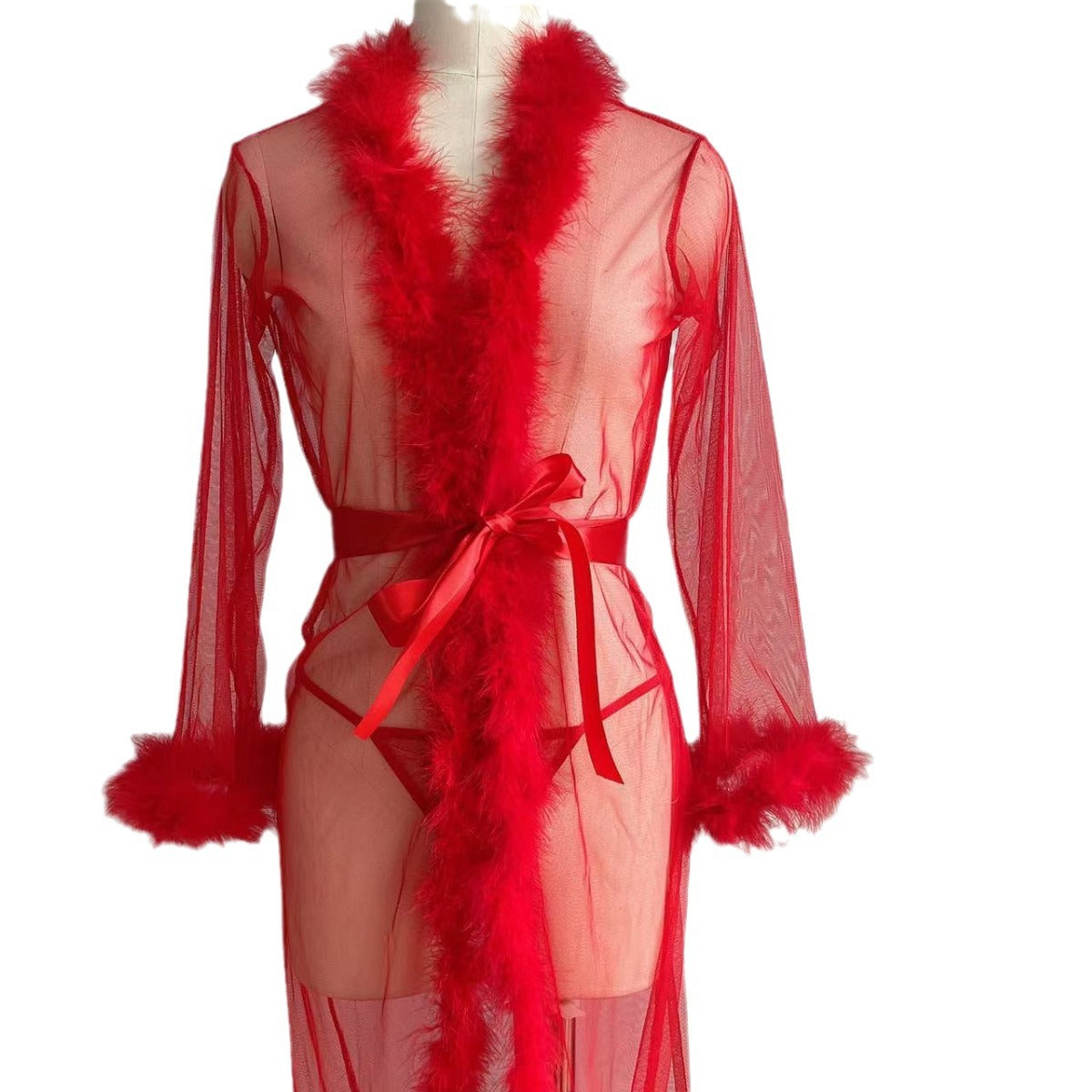 LADIES INTIMATE LINGERIE NIGHTWEAR ROBE RED / BLACK / PINK (SIZE S - 2XL)