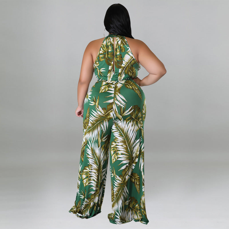LADIES PLUS SIZE CASUAL JUMPSUIT ORANGE / PURPLE / BLUE / GREEN (SIZE XL - 5XL)