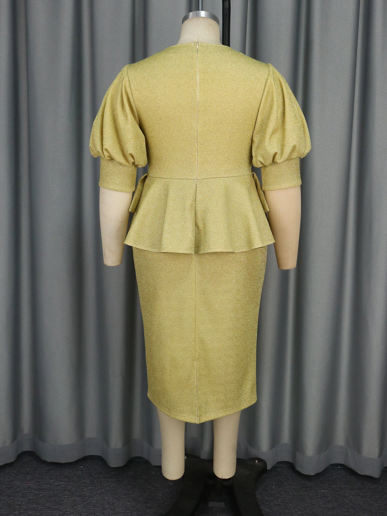 LADIES PLUS SIZE DRESS GOLD (SIZE XL - 4XL)