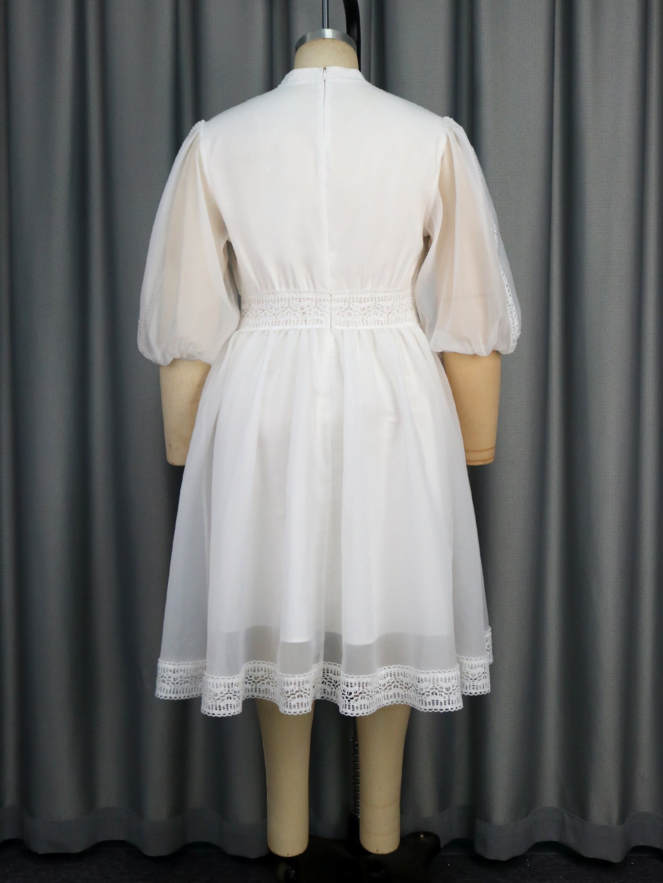 LADIES PLUS SIZE DRESS WHITE (SIZE XL - 4XL)