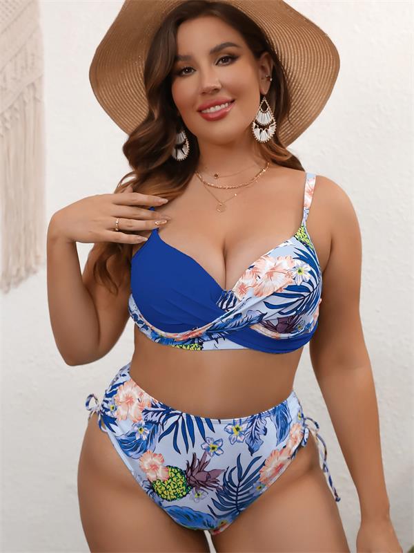 LADIES PLUS SIZE BIKINI SWIMWEAR BEACHWEAR BLACK / GREEN / BLUE (SIZE L - 5XL)