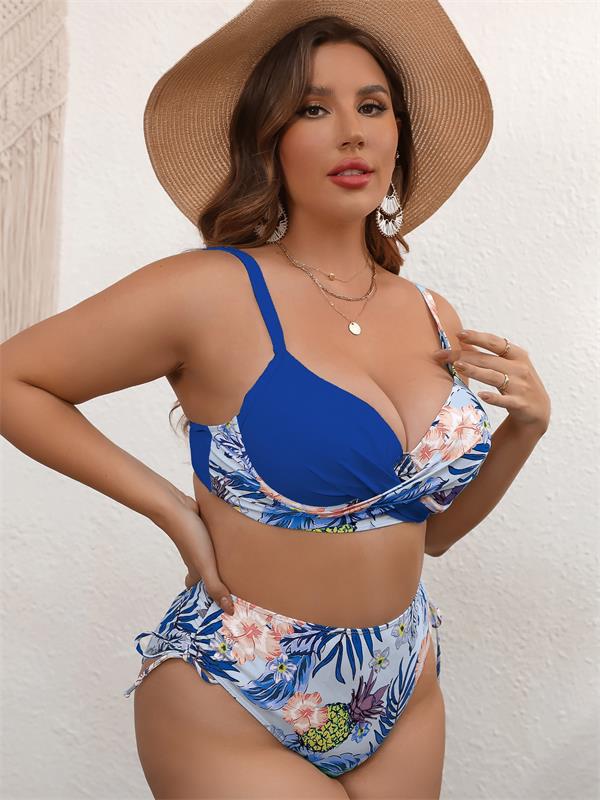 LADIES PLUS SIZE BIKINI SWIMWEAR BEACHWEAR BLACK / GREEN / BLUE (SIZE L - 5XL)