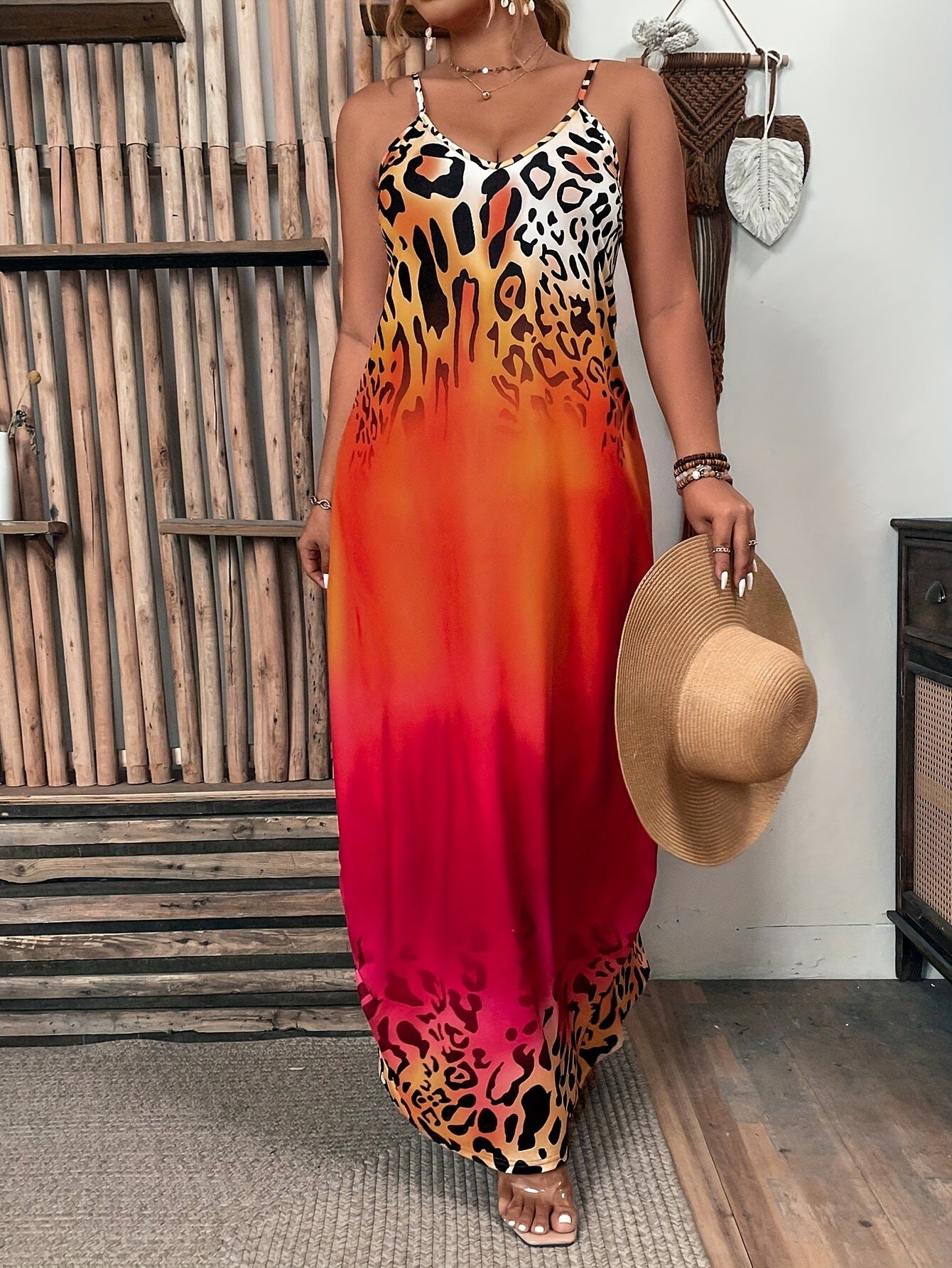 LADIES PLUS SIZE SLEEVELESS DRESS MULTICOLOUR (SIZE L - 5XL)