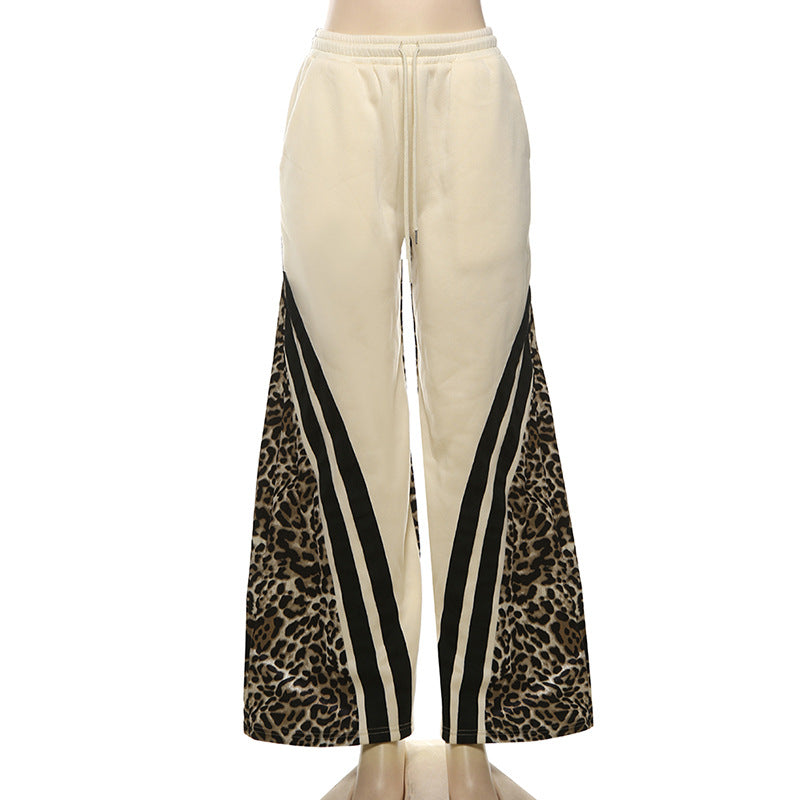 LADIES HIGH WAIST PANTS APRICOT-BEIGE / GRAY (SIZE S - L)