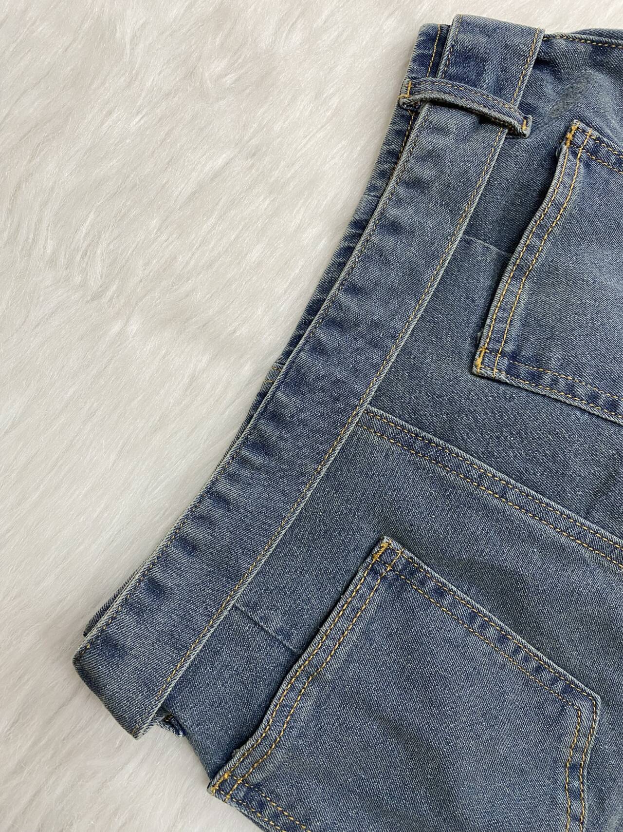 LADIES SHORT DENIM SHORTS SKIRT BLUE DENIM (SIZE S - XL)