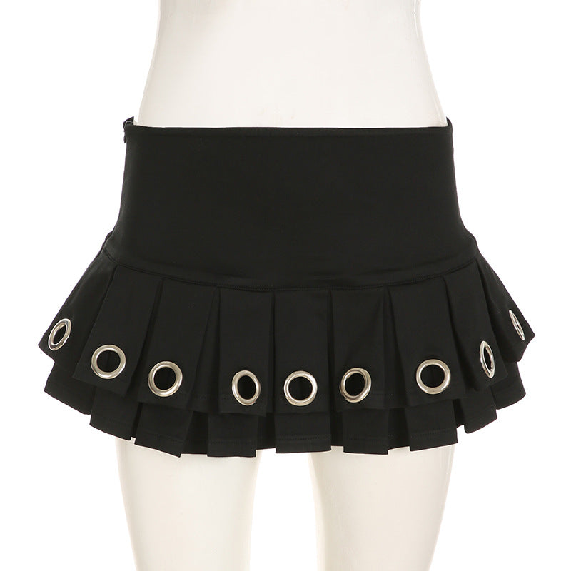 LADIES HIGH WAIST SHORT SKIRT BLACK / BROWN (SIZE S - L)