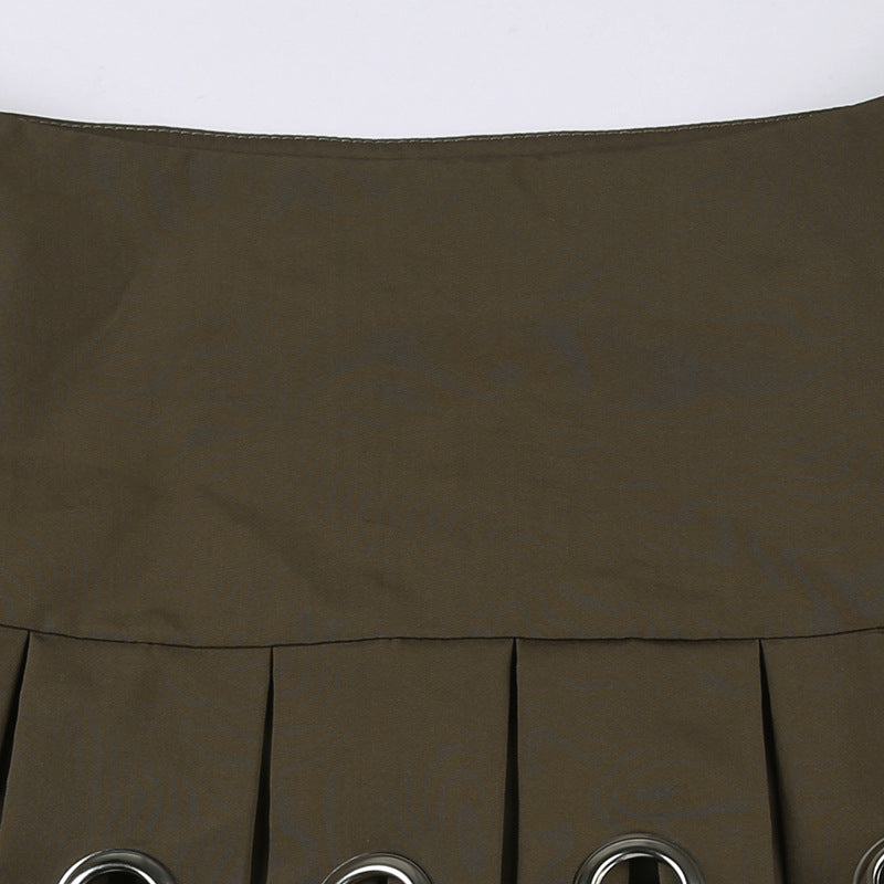 LADIES HIGH WAIST SHORT SKIRT BLACK / BROWN (SIZE S - L)
