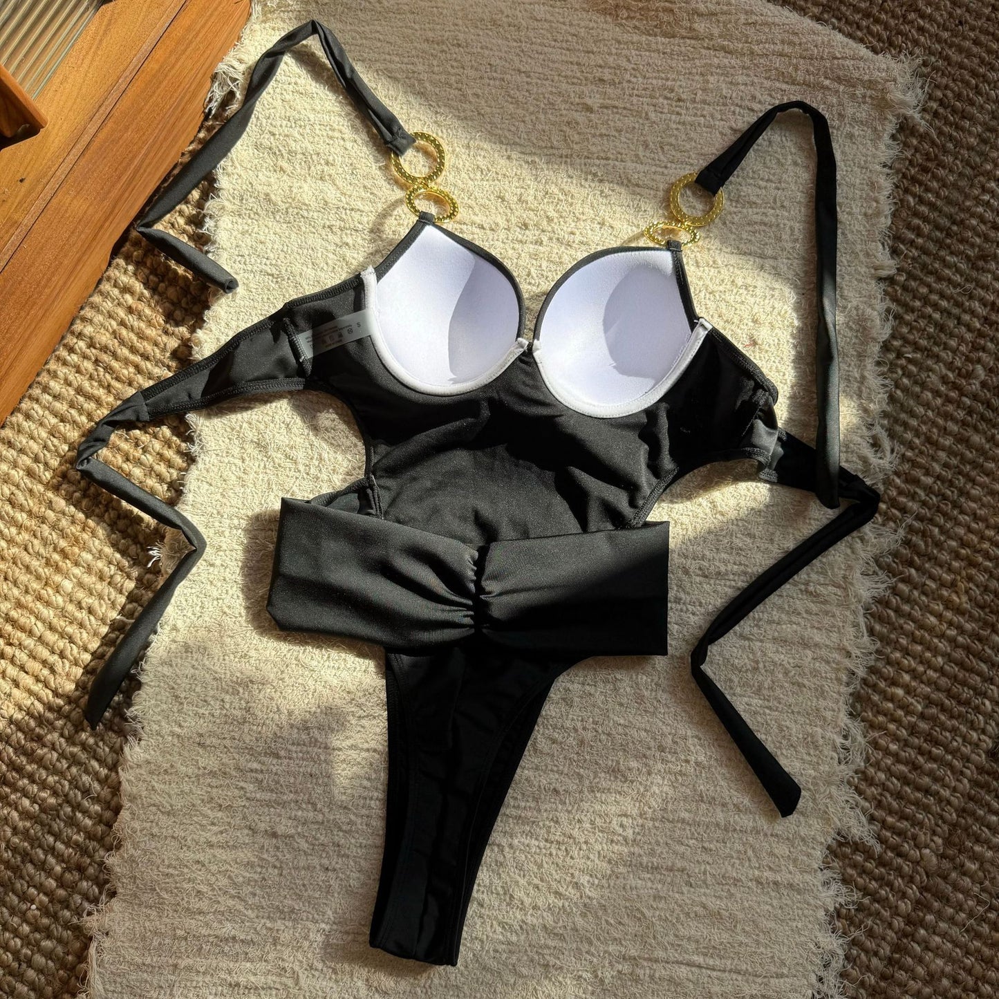 LADIES ONE PIECE SWIMSUIT SWIMWEAR WHITE / BLACK / DARK PINK (SIZE S - L)