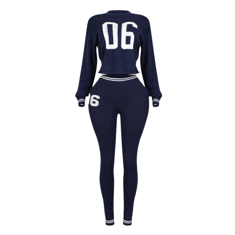 LADIES TWO PIECE TROUSERS PANTS & TOP SET DARK BLUE ONE SIZE, STRETCHY, FITS MOST