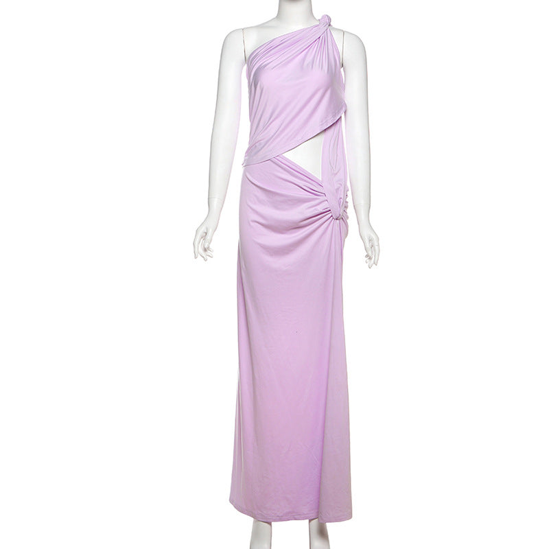 LADIES TWO PIECE DRESS LIGHT PURPLE (SIZE S - L)
