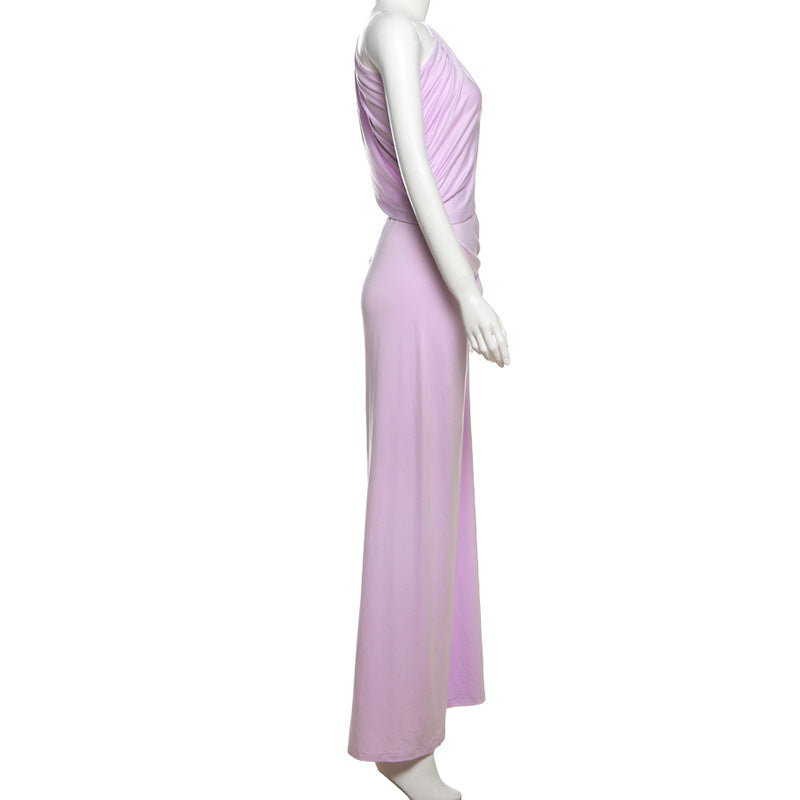 LADIES TWO PIECE DRESS LIGHT PURPLE (SIZE S - L)
