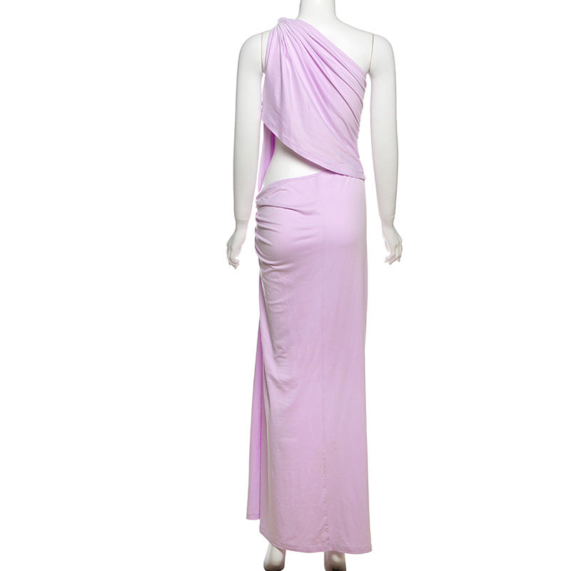 LADIES TWO PIECE DRESS LIGHT PURPLE (SIZE S - L)