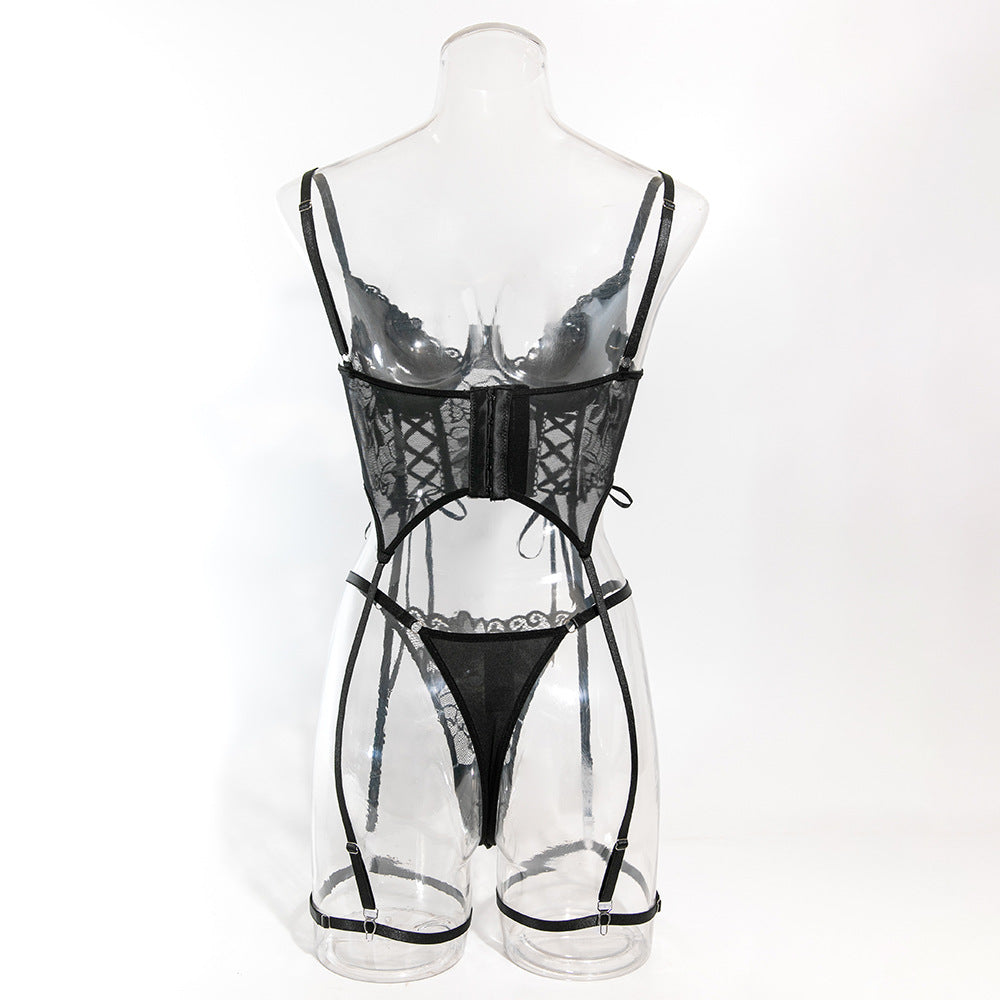 LADIES TWO PIECE LINGERIE SET RED / BLACK / WINE RED (SIZE S - L)