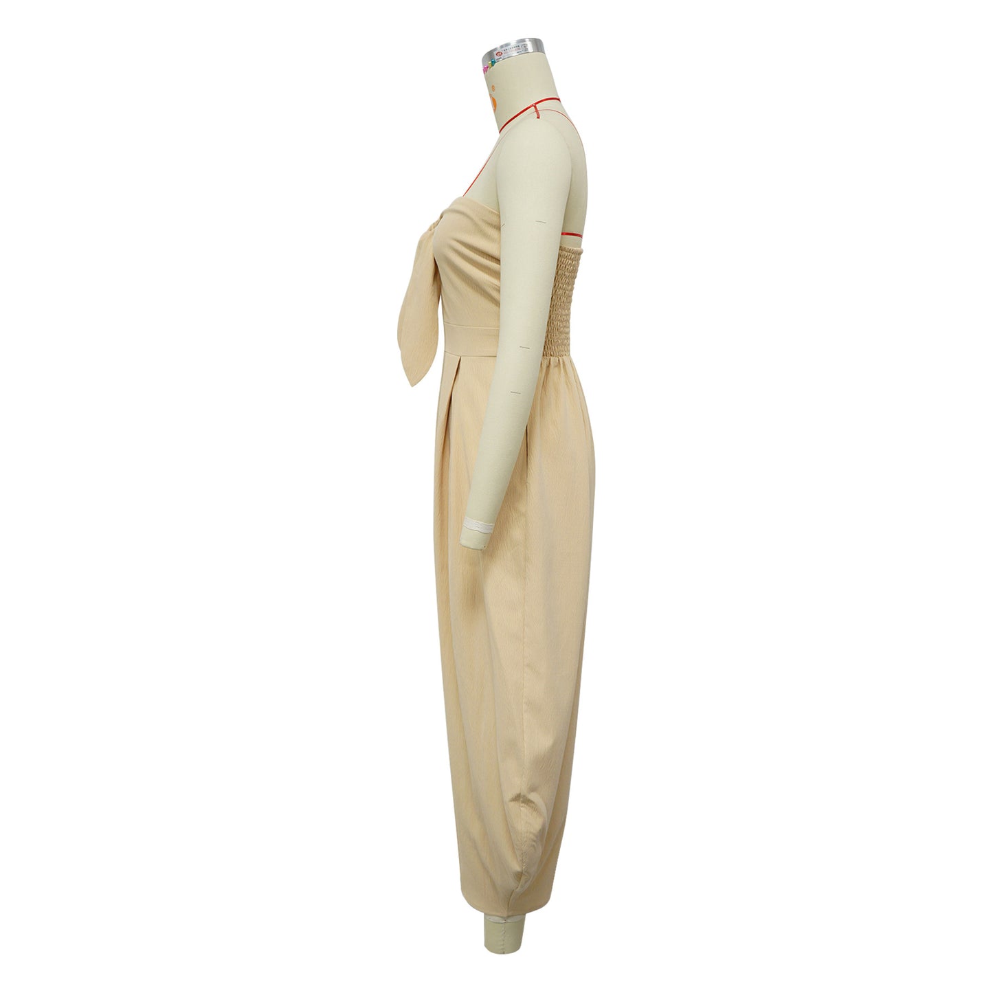 LADIES STRAPLESS JUMPSUIT APRICOT-BEIGE / BLACK / GREEN (SIZE S - 2XL)