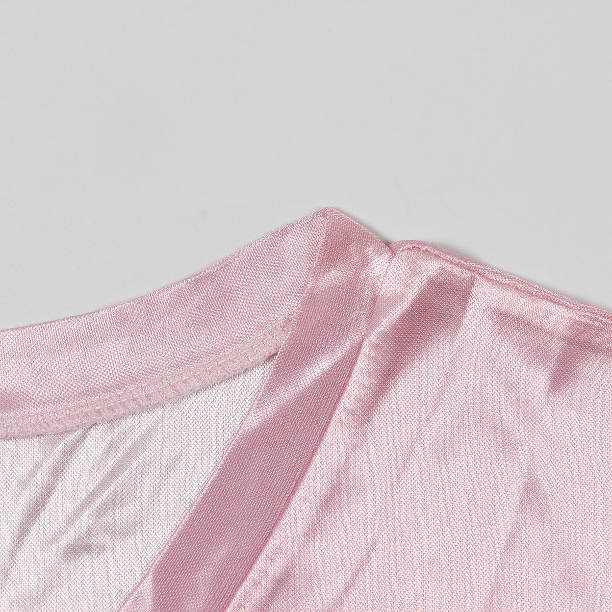 LADIES LOOSE CASUAL V-NECK T-SHIRT PINK (SIZE S - L)