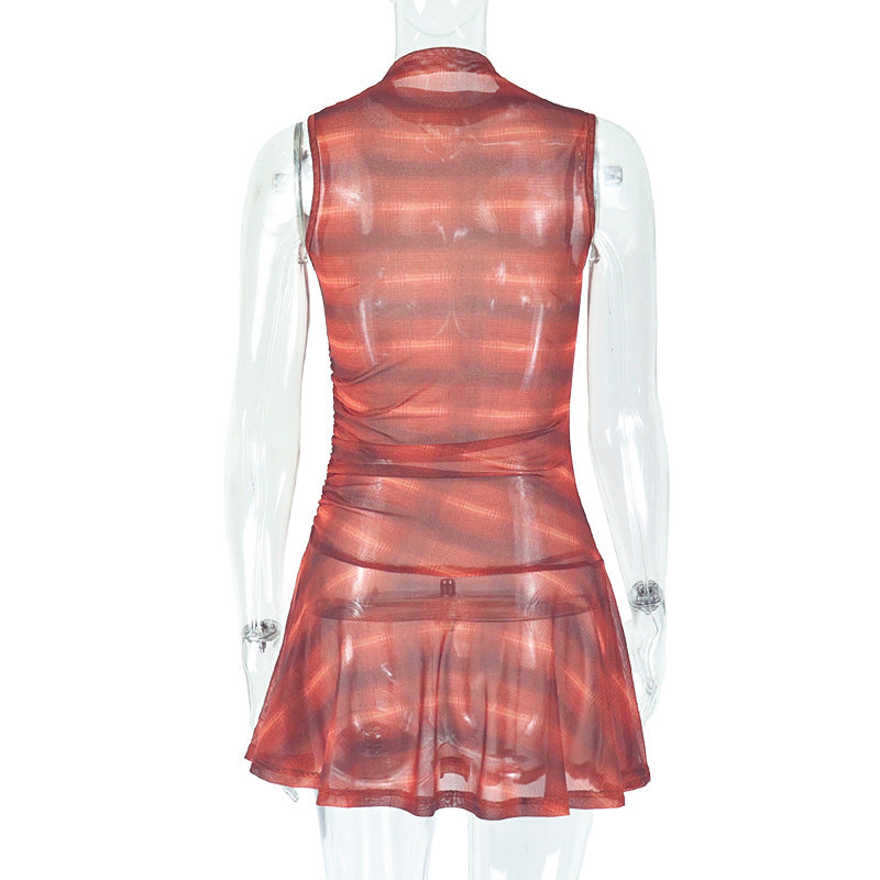 LADIES DRESS BROWN (SIZE S - L)