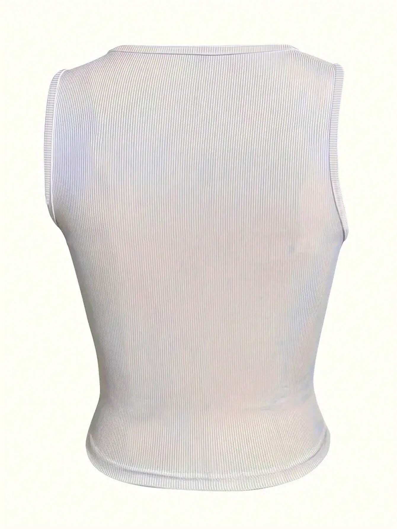 LADIES SLEEVELESS VEST TOP WHITE (SIZE XS - XL)