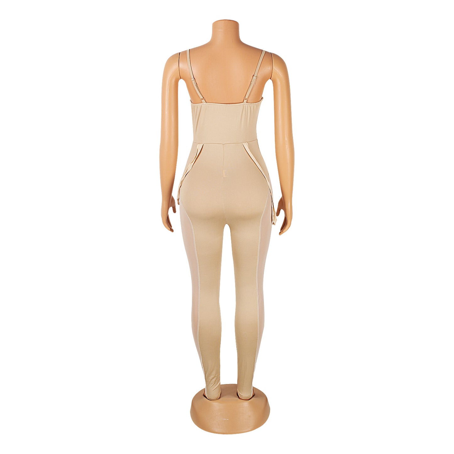 LADIES SEXY MESH JUMPSUIT BLACK / WHITE / APRICOT-BEIGE / DARK RED / BLUE (SIZE S - 2XL)