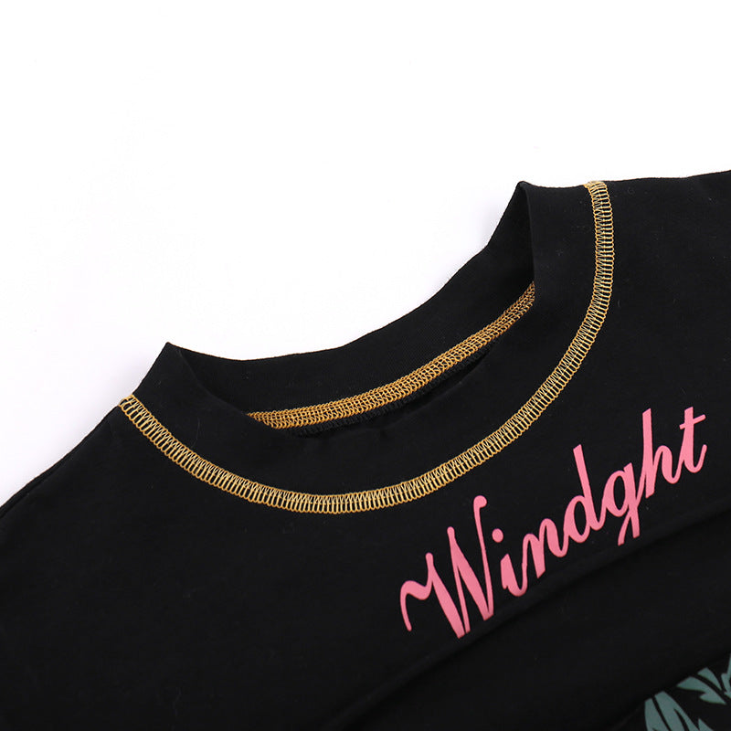 LADIES SHORT SLEEVE T-SHIRT BLACK / RED (SIZE S - L)