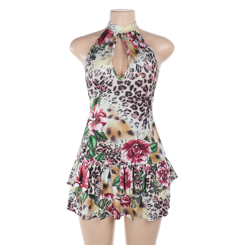 LADIES SLEEVELESS HALTERNECK DRESS MULTI COLOUR (SIZE S - L)