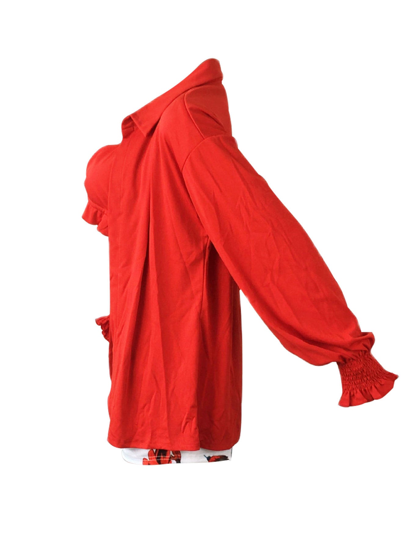 LADIES THREE PIECE SWIMWEAR COVER UPS & SHORTS RED (SIZE S - 2XL)