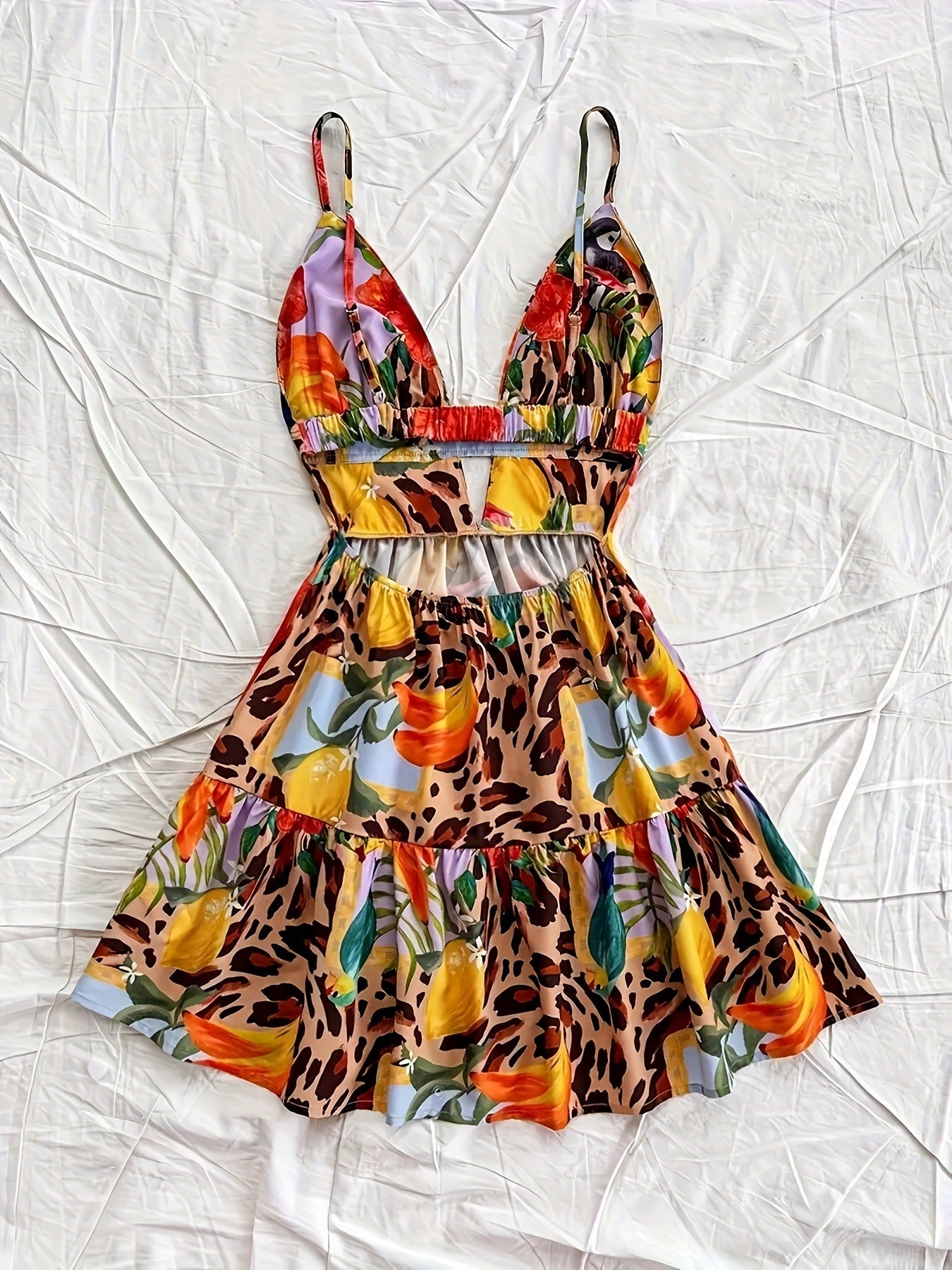 LADIES PRINTED MINI DRESS 3 DIFFERENT COLOUR OPTIONS (SIZE S - 2XL)