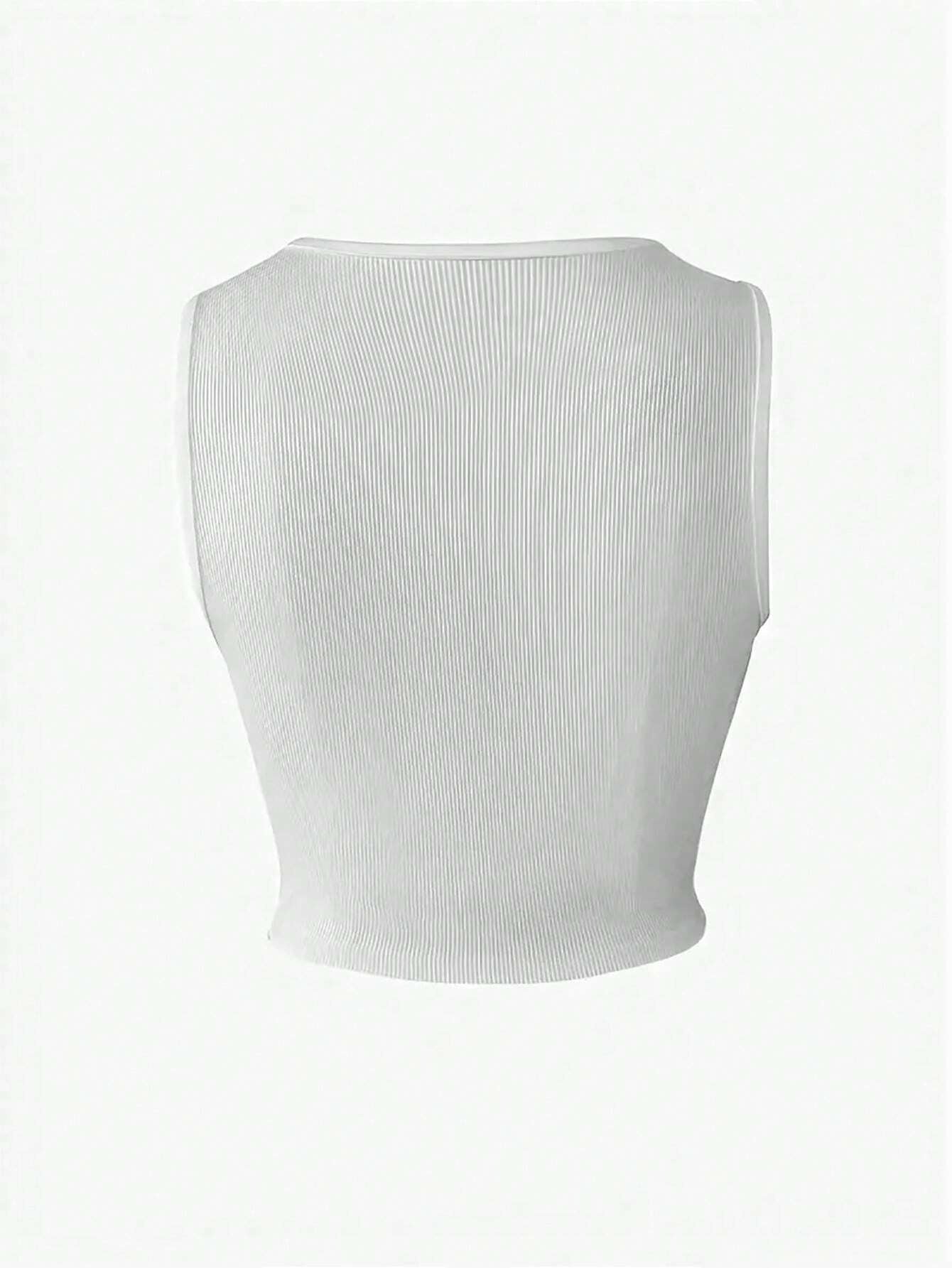 LADIES SEXY CROPPED VEST TOP WHITE (SIZE XS - XL)