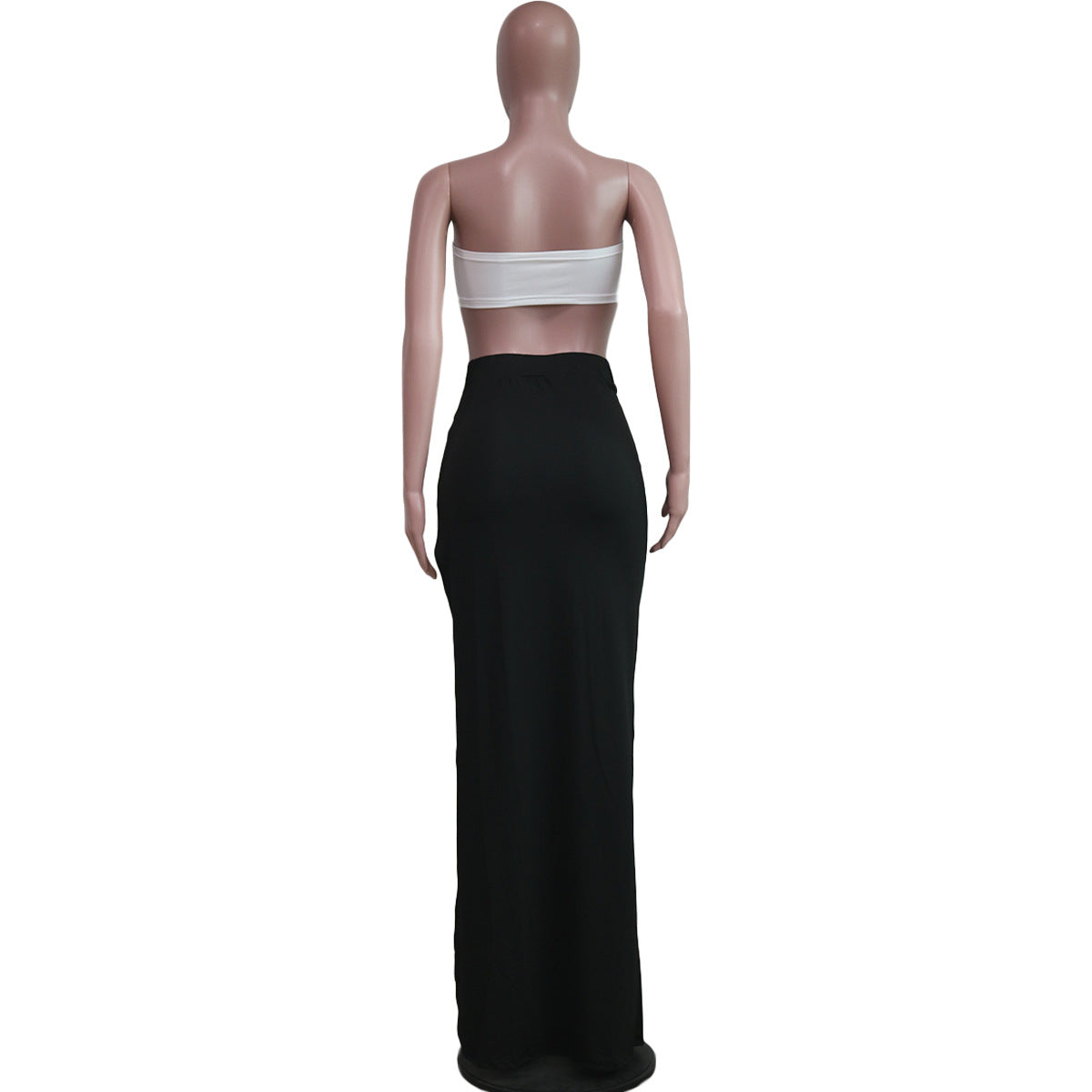 LADIES TWO PIECE SKIRT & TOP SET WHITE / BLACK / WHITE & BLACK (SIZE S - 2XL)