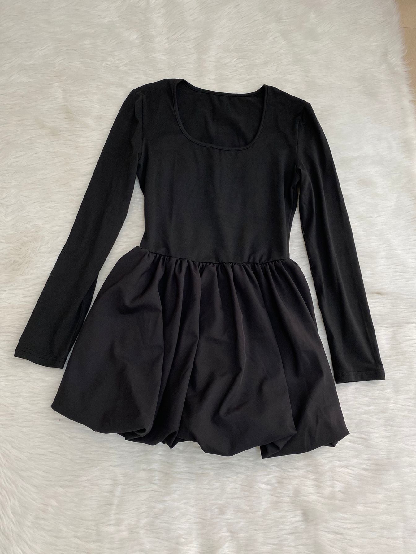 LADIES LONG SLEEVE MINI DRESS BLACK / KHAKI (SIZE S - XL)