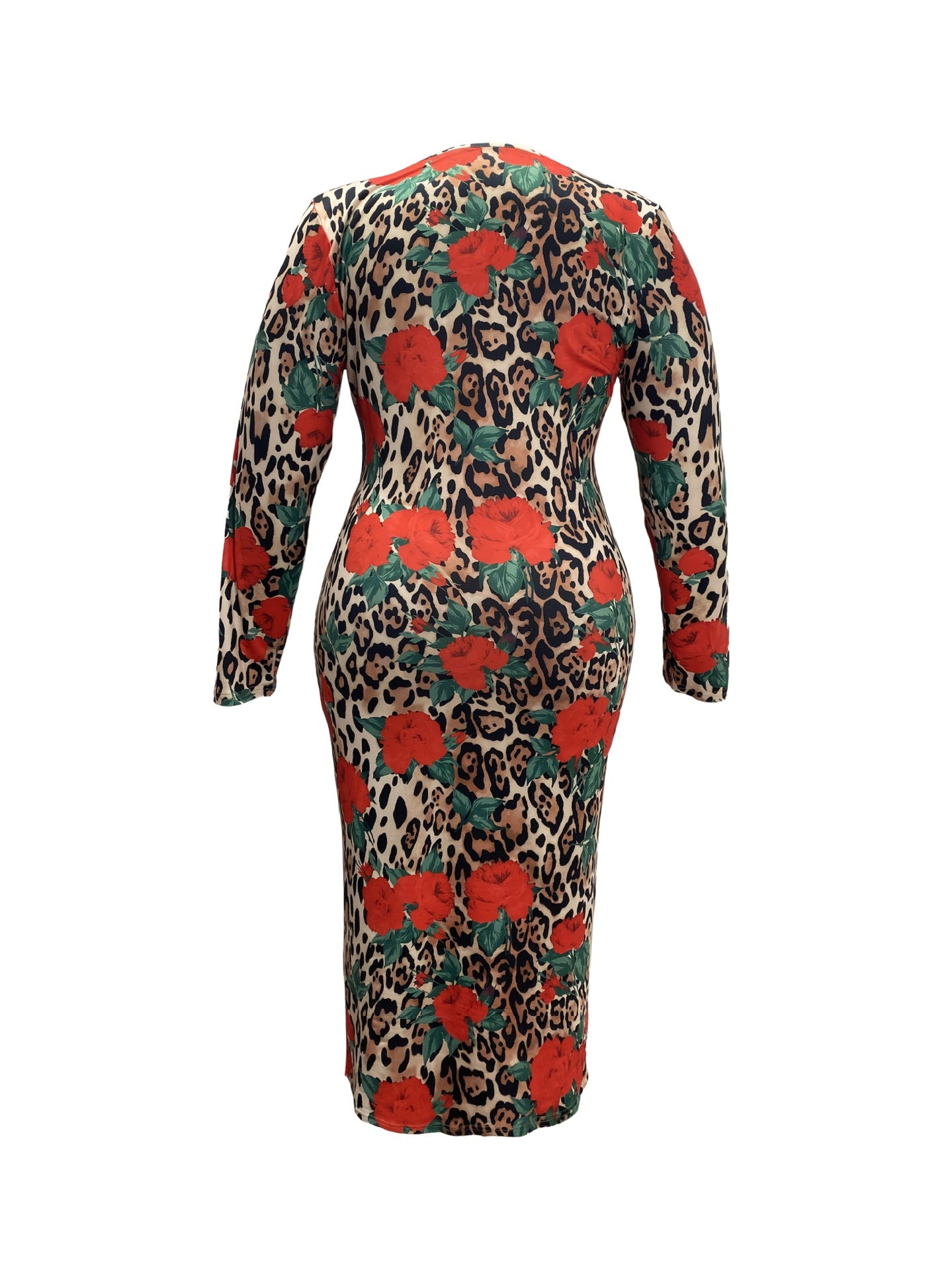 PLUS SIZE LADIES LONG SLEEVE V-NECK DRESS 3 DIFFERENT COLOURS (SIZE XL - 5XL)