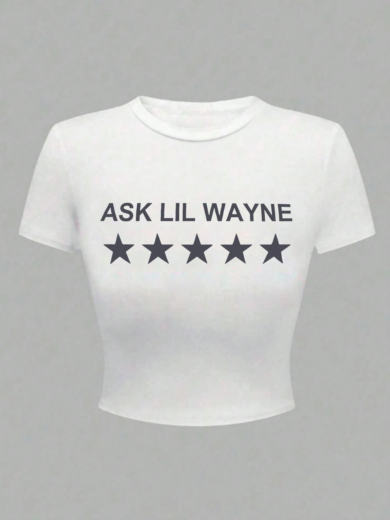 LADIES CROPPED T-SHIRT WHITE (SIZE S - 2XL)