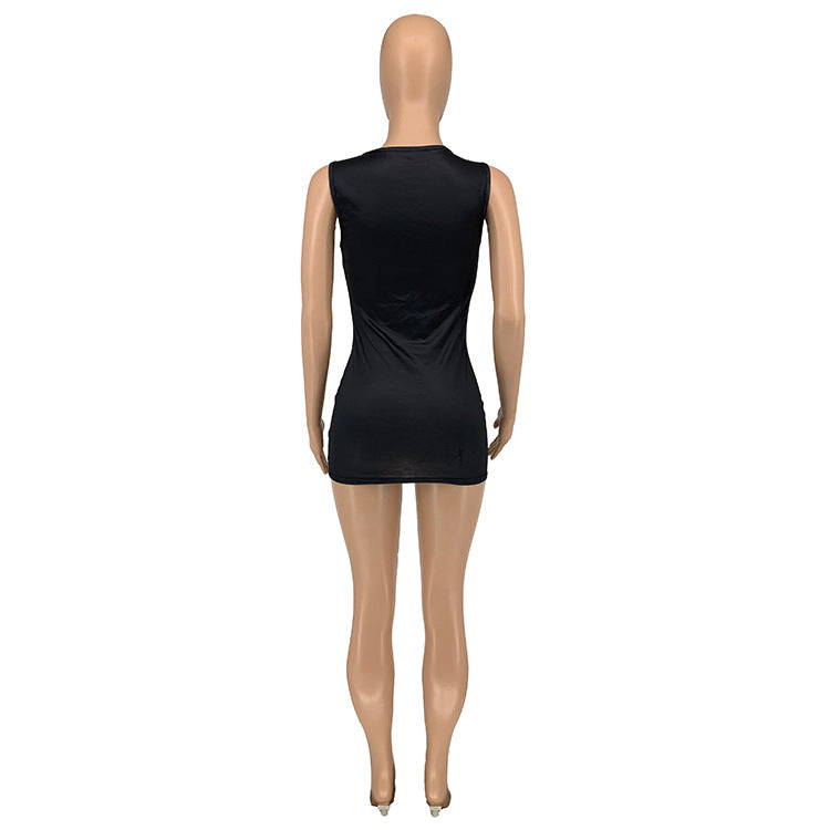 LADIES SLEEVELESS MINI DRESS (SIZE S - 2XL)
